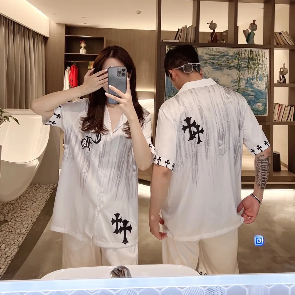 🅿️340 2024 CHROME HEARTS home wear, high-definition Korean silk fabric, skin-friendly, soft and comfortable, couple model M～XXXL